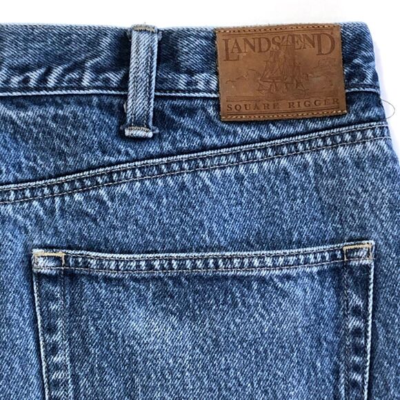 Lands' End Blue Denim Men's Jeans 100% Cotton Size 40 - Picture 3 of 9
